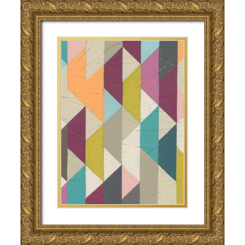 Confetti Prism IV Gold Ornate Wood Framed Art Print with Double Matting by Vess, June Erica