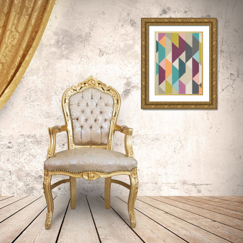 Confetti Prism V Gold Ornate Wood Framed Art Print with Double Matting by Vess, June Erica