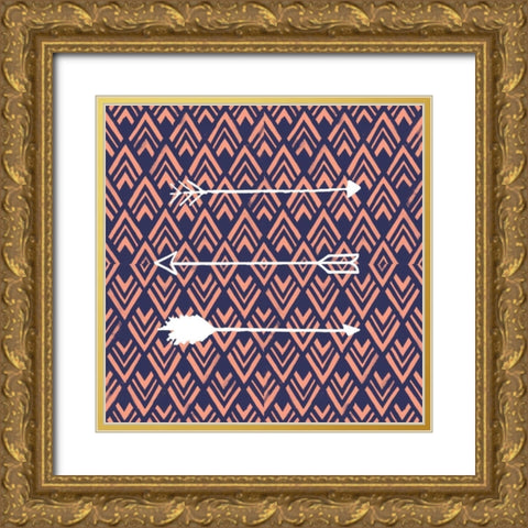 Deco Arrow I Gold Ornate Wood Framed Art Print with Double Matting by Studio W