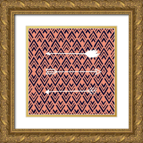 Deco Arrow II Gold Ornate Wood Framed Art Print with Double Matting by Studio W