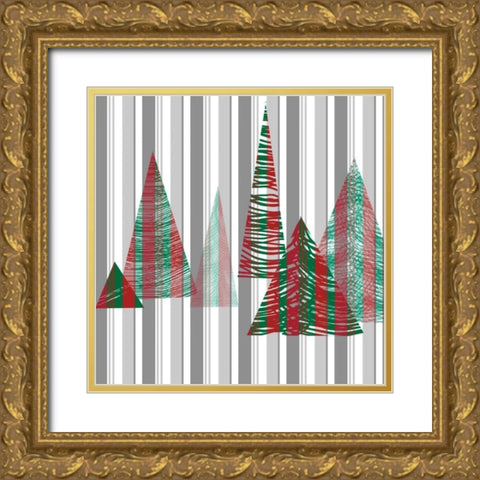 Oh Christmas Tree I Gold Ornate Wood Framed Art Print with Double Matting by Gordon, Sharon