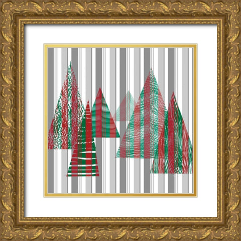 Oh Christmas Tree II Gold Ornate Wood Framed Art Print with Double Matting by Gordon, Sharon