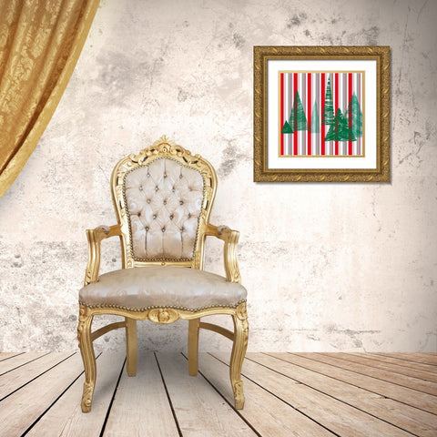 Oh Christmas Tree III Gold Ornate Wood Framed Art Print with Double Matting by Gordon, Sharon