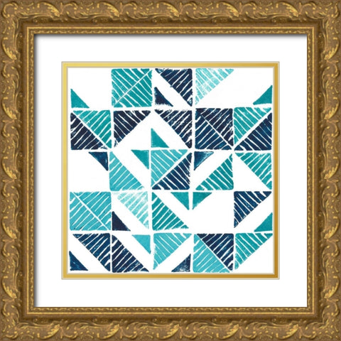 Beryl Block Print II Gold Ornate Wood Framed Art Print with Double Matting by Popp, Grace