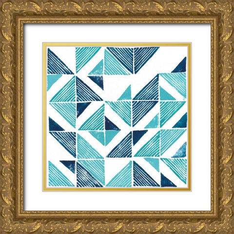 Beryl Block Print III Gold Ornate Wood Framed Art Print with Double Matting by Popp, Grace