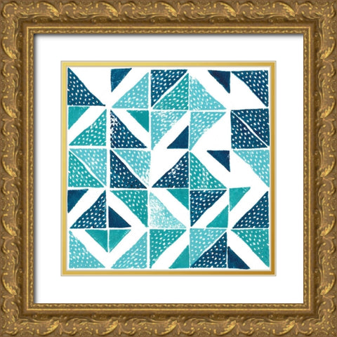 Beryl Block Print IV Gold Ornate Wood Framed Art Print with Double Matting by Popp, Grace