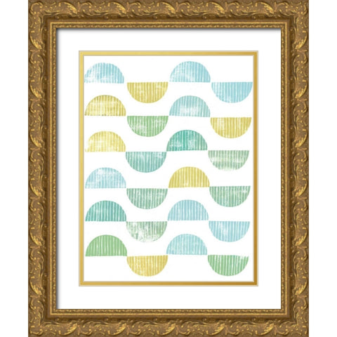Semi Circle Block Print I Gold Ornate Wood Framed Art Print with Double Matting by Popp, Grace