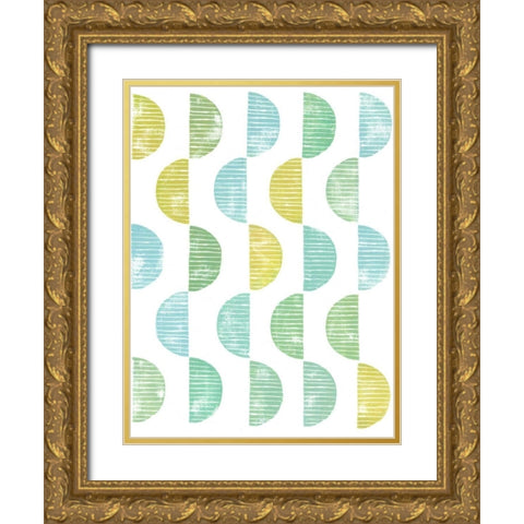 Semi Circle Block Print II Gold Ornate Wood Framed Art Print with Double Matting by Popp, Grace
