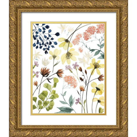 Flower Composition I Gold Ornate Wood Framed Art Print with Double Matting by Popp, Grace