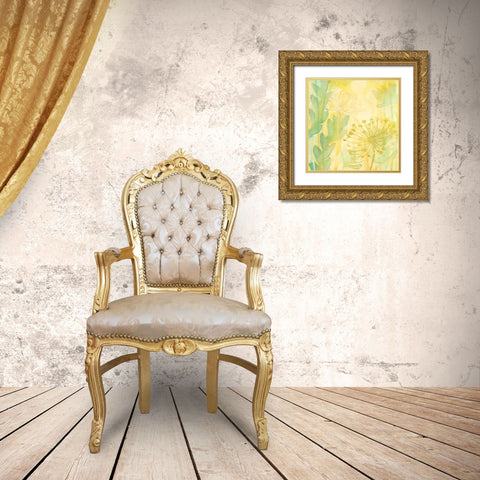 Florid Garden I Gold Ornate Wood Framed Art Print with Double Matting by Stramel, Renee W.