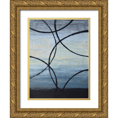 Tangled Loops I Gold Ornate Wood Framed Art Print with Double Matting by Avondet, Natalie