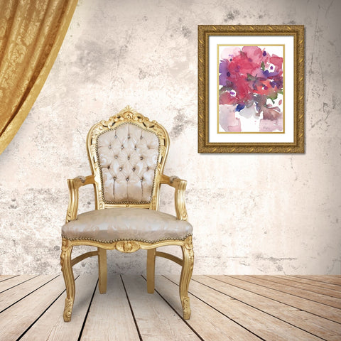 Between the Red II Gold Ornate Wood Framed Art Print with Double Matting by Dixon, Samuel