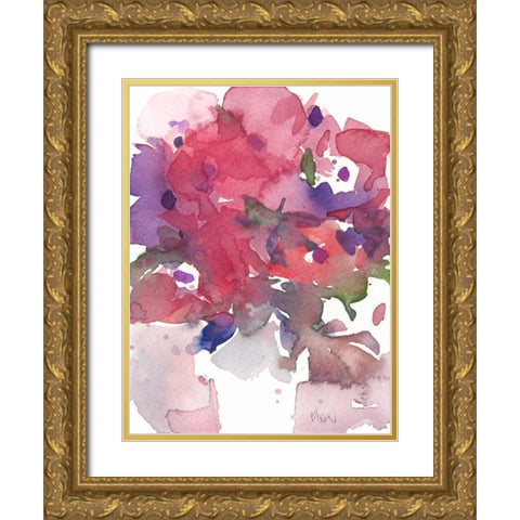 Between the Red II Gold Ornate Wood Framed Art Print with Double Matting by Dixon, Samuel