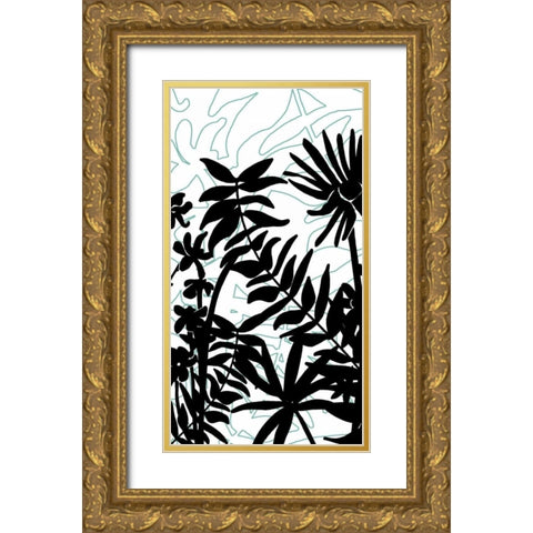 Rainforest Ferns II Gold Ornate Wood Framed Art Print with Double Matting by Fagalde, Jarman