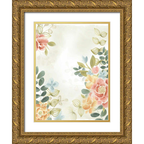 Soft Flower Collection II Gold Ornate Wood Framed Art Print with Double Matting by Vess, June Erica