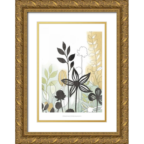 Sketchbook Garden I Gold Ornate Wood Framed Art Print with Double Matting by Vess, June Erica