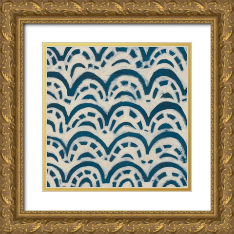 Indigo Signals VIII Gold Ornate Wood Framed Art Print with Double Matting by Vess, June Erica