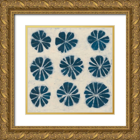 Indigo Signals IX Gold Ornate Wood Framed Art Print with Double Matting by Vess, June Erica