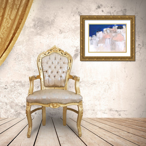 Mediterranean Blue II Gold Ornate Wood Framed Art Print with Double Matting by Parker, Jennifer Paxton