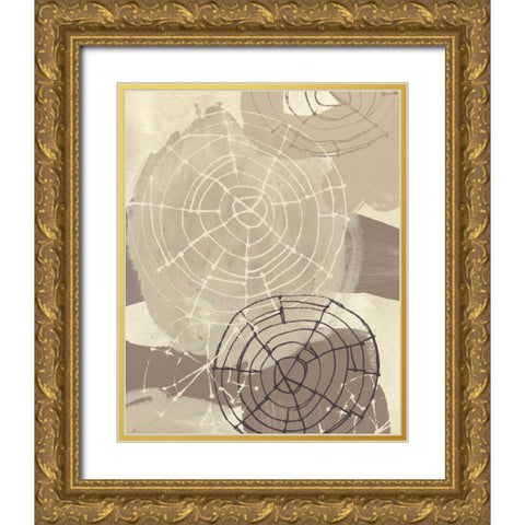 Spiral Gesture I Gold Ornate Wood Framed Art Print with Double Matting by Vess, June Erica