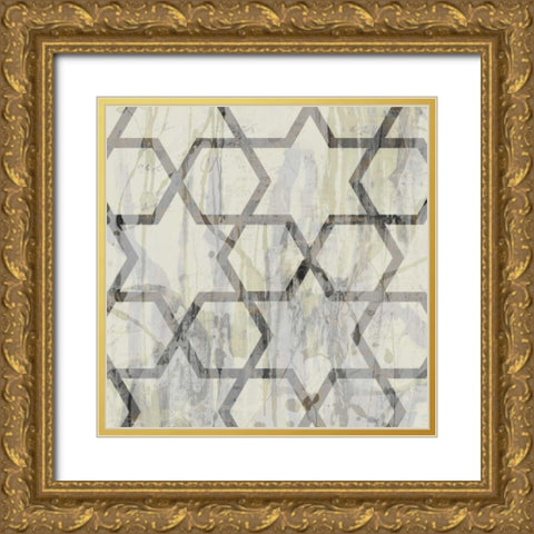 Neutral Metric VIII Gold Ornate Wood Framed Art Print with Double Matting by Goldberger, Jennifer