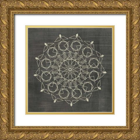 Geometric Tile III Gold Ornate Wood Framed Art Print with Double Matting by Zarris, Chariklia