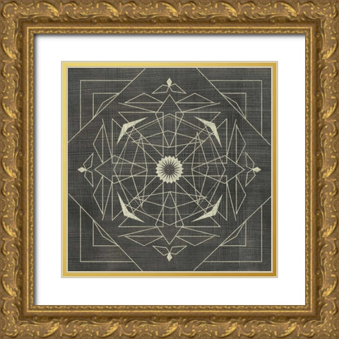Geometric Tile IX Gold Ornate Wood Framed Art Print with Double Matting by Zarris, Chariklia
