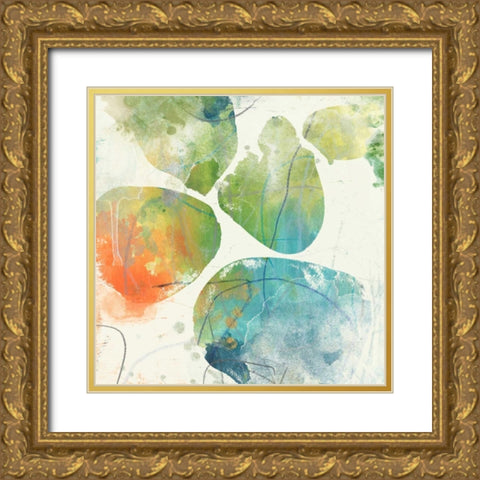 Color Motion I Gold Ornate Wood Framed Art Print with Double Matting by Vess, June Erica