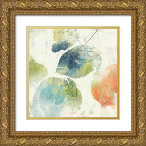 Color Motion II Gold Ornate Wood Framed Art Print with Double Matting by Vess, June Erica