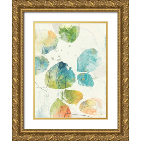 Color Motion IV Gold Ornate Wood Framed Art Print with Double Matting by Vess, June Erica