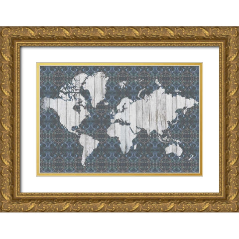 Flower Map V Gold Ornate Wood Framed Art Print with Double Matting by Goldberger, Jennifer