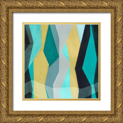 Color Block Pattern I Gold Ornate Wood Framed Art Print with Double Matting by Popp, Grace