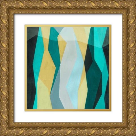 Color Block Pattern II Gold Ornate Wood Framed Art Print with Double Matting by Popp, Grace