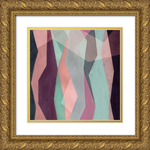 Color Block Pattern III Gold Ornate Wood Framed Art Print with Double Matting by Popp, Grace