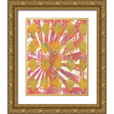 Harlequin Abstract II Gold Ornate Wood Framed Art Print with Double Matting by McCavitt, Naomi