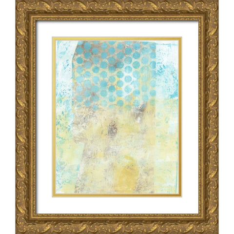 Dots on Blue II Gold Ornate Wood Framed Art Print with Double Matting by McCavitt, Naomi