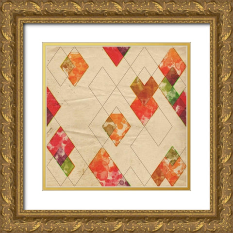 Geometric Color Shape II Gold Ornate Wood Framed Art Print with Double Matting by Orlov, Irena