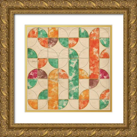 Geometric Color Shape III Gold Ornate Wood Framed Art Print with Double Matting by Orlov, Irena