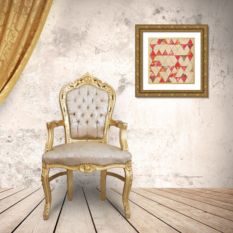 Geometric Color Shape IV Gold Ornate Wood Framed Art Print with Double Matting by Orlov, Irena