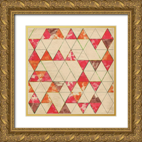 Geometric Color Shape IV Gold Ornate Wood Framed Art Print with Double Matting by Orlov, Irena