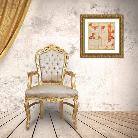 Geometric Color Shape V Gold Ornate Wood Framed Art Print with Double Matting by Orlov, Irena
