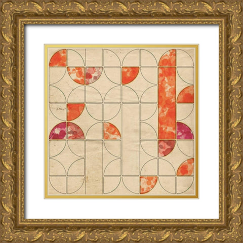 Geometric Color Shape V Gold Ornate Wood Framed Art Print with Double Matting by Orlov, Irena