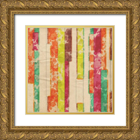 Geometric Color Shape VII Gold Ornate Wood Framed Art Print with Double Matting by Orlov, Irena