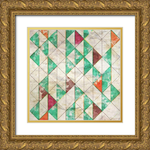 Geometric Color Shape VIII Gold Ornate Wood Framed Art Print with Double Matting by Orlov, Irena