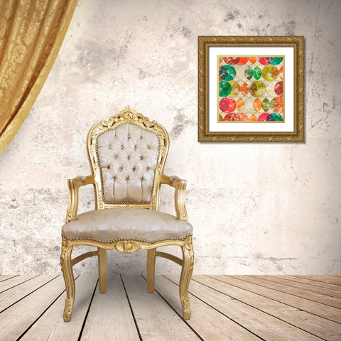 Geometric Color Shape IX Gold Ornate Wood Framed Art Print with Double Matting by Orlov, Irena