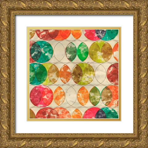 Geometric Color Shape IX Gold Ornate Wood Framed Art Print with Double Matting by Orlov, Irena