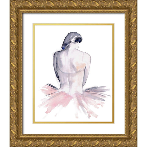 Pale Pink Tulle I Gold Ornate Wood Framed Art Print with Double Matting by Parker, Jennifer Paxton