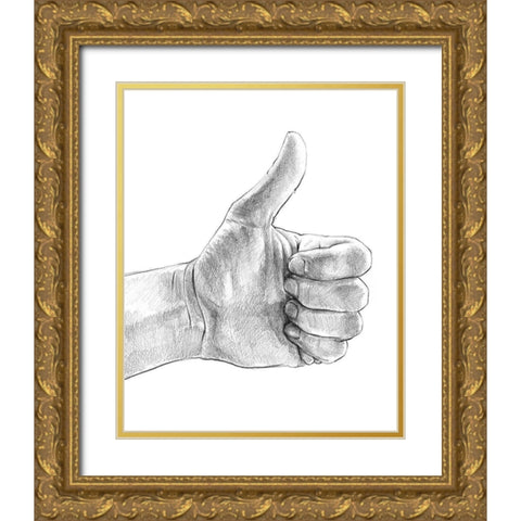 Hand Signs I Gold Ornate Wood Framed Art Print with Double Matting by Parker, Jennifer Paxton