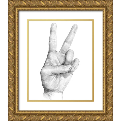 Hand Signs II Gold Ornate Wood Framed Art Print with Double Matting by Parker, Jennifer Paxton