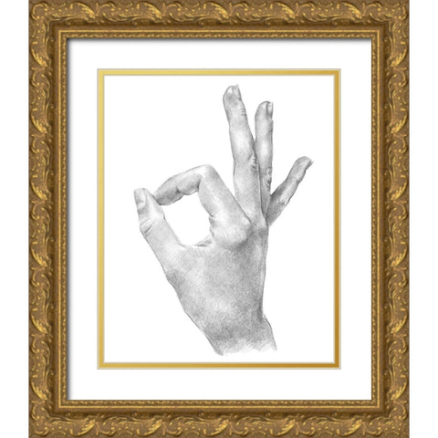 Hand Signs III Gold Ornate Wood Framed Art Print with Double Matting by Parker, Jennifer Paxton